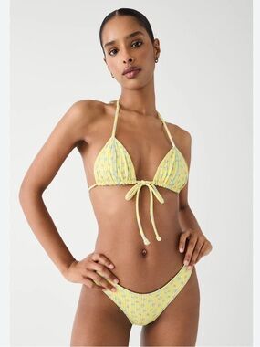 Frankies Bikinis Tidal Ribbed Floral Bikini Set in Pocketful of Posies